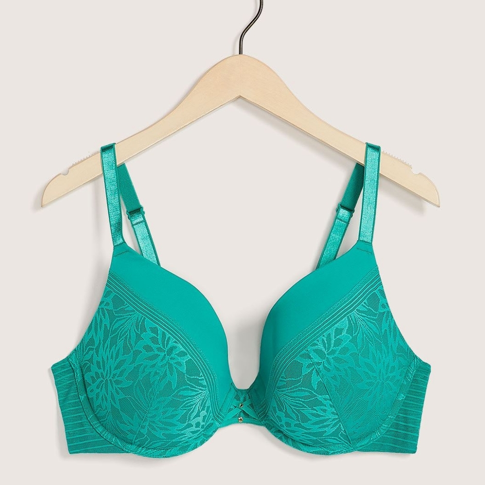 Déesse 40G Lace Underwire Plunge Bra Teal